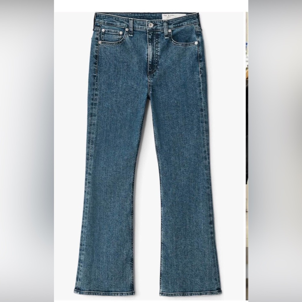 Rag & Bone Blue Flare Wide Leg Jeans